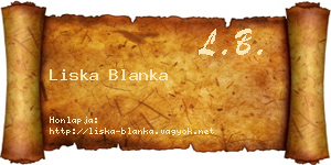 Liska Blanka névjegykártya